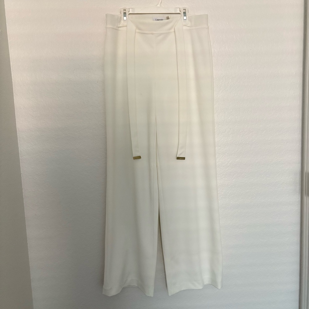 Calvin Klein White Wide Leg Pants
